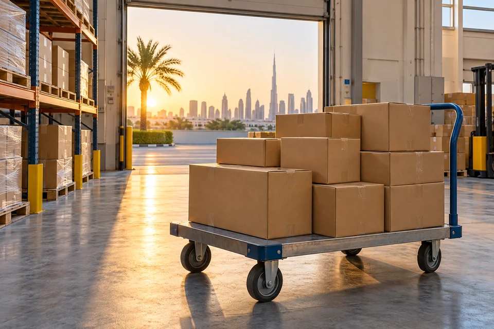 Next-day delivery — illustrative service scene